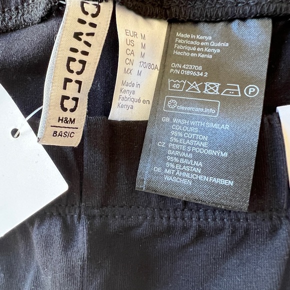 H&M BLACK COTTON LEGGINGS - Picture 3 of 3